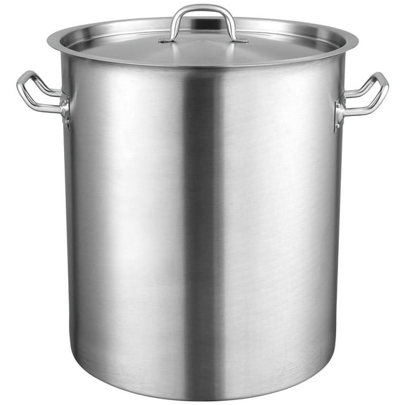 Multipurpose Stainless Steel Stockpot - 42QT Large Capacity, 18/8 Stainless Steel, Suitable for Open Flames & Induction Stoves, Riveted Handle Design