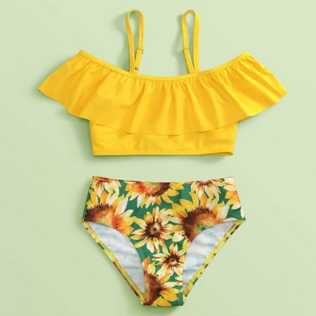 

Cathalem Swimsuit 5t Girls Set Girls Summer Hollow Ruffles Swimwear Kids Swimsuit Outfits Bikini Girls Swimwear Desert Set Swimwear Yellow 9 Years