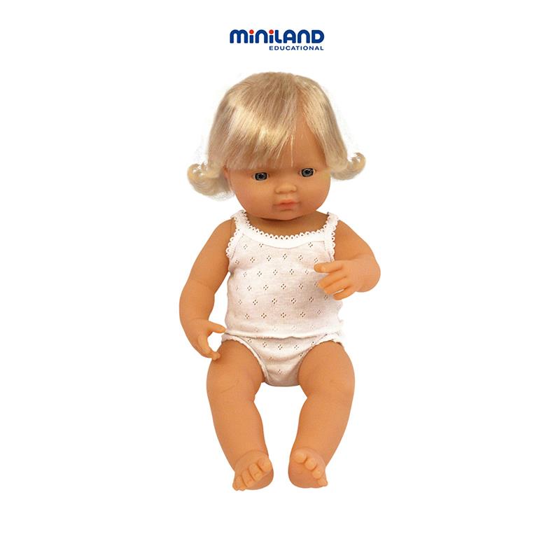 miniland doll caucasian girl 38cm