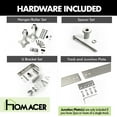 thumbnail image 3 of Homacer Brushed Nickel Double Track U-Shape Bypass Sliding Barn Door Hardware Kit, for Two/Double Doors, 6ft Long Flat Track, Diamond Design Roller, Heavy Duty, for Interior & Exterior Use, 3 of 7