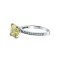 thumbnail image 3 of BERRICLE Sterling Silver Solitaire Wedding Engagement Rings 3 Carat Canary Yellow Cushion Cut Cubic Zirconia CZ Ring for Women, Rhodium Plated Size 6.5, 3 of 7