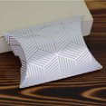 thumbnail image 4 of ZheElen 50 Pieces Pillow Candy Box Paper Festival Birthday Favors Biscuit Present Case Gifts Package Supplies Kids Children Silver Stripe, 4 of 6