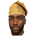 thumbnail image 2 of Gold Embroidered African Hand woven Aso Oke Hat, 2 of 10