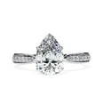 thumbnail image 2 of AFFY Solitaire Engagement Ring for Women Center 8X6MM Pear and Round Lab Created Moissanite Rings Jewelry Gift for Her In 14K White Gold Over Sterling Silver Size 5, 2 of 6