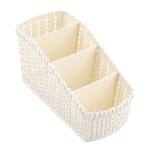 Caja de almacenamiento de escritorio BuyWeek organizador de ratán color gris Oscuro