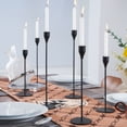 thumbnail image 4 of FSyueyun Set of 6 Matte Black Candle Holders for Taper Candles, Metal Table Mantel Decorative Candlestick Holders for Wedding, Dinning, Party, Fits 3/4 inch Thick Candle, 4 of 9