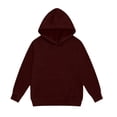 thumbnail image 4 of XAOFW Girls Hoodies Long Sleeve Solid Color Hooded Sweatshirts Casual Soft Pullover Hoodie Outerwear Breathable Top 7-8 Years, 4 of 4