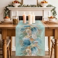 thumbnail image 2 of Table Runner - 72 Inch Long, Beach Coastal Teal Kitchen Dining Table Runner Dresser Scarves, Nautical Shell Starfish Coral Summer Farmhouse Decor for Coffee Tables Wedding Party Banquet, 2 of 8