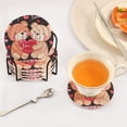 thumbnail image 5 of WOBOGO Cute Teddy Near Couple Pattern Coil Coasters Set of 6 Minimalist Cotton Woven 3.94 inch Non-Slip Insulated and Absorbent Home Accessories., 5 of 7