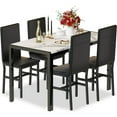 thumbnail image 2 of AWQM 5 Peice Dining Table Set, Faux Marble Dining Room Table and Chairs Set, Rectangle Kitchen Table Set with Durable Metal Frame and Upholstered Chairs, White, 2 of 8