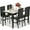 White & Deep Brown, variant on Recaceik 5 Piece Dining Room Furniture Table Set,30.1” H Faux Marble Tabletop and 4 PU Leather Chairs