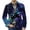 Blue, variant on Funny Halloween 2026 Printed Corduroy Blazer For Men Multi Layer Spooky Figures Single Tone Lapel Casual Vacation Coat Cyan XL