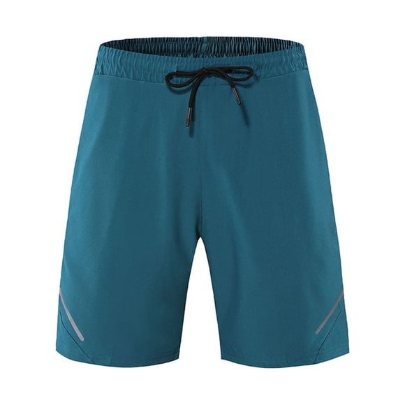 Becaristey Running Shorts Men Quick Dry Pants Breathable Wicking Sports Bottoms Clothing Fitness Basketball Training Accessories Lake blue L