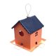 thumbnail image 2 of Comedero para pájaros colgante de gran capacidad para exteriores, regalo ideal para amantes de las aves, de metal. Naranja, 2 of 8