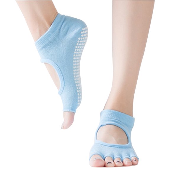 1 par de calcetines antideslizantes para mujer con media puntera para ballet, yoga, pilates, calcetines con punta de barra MFZFUKR 221552-3