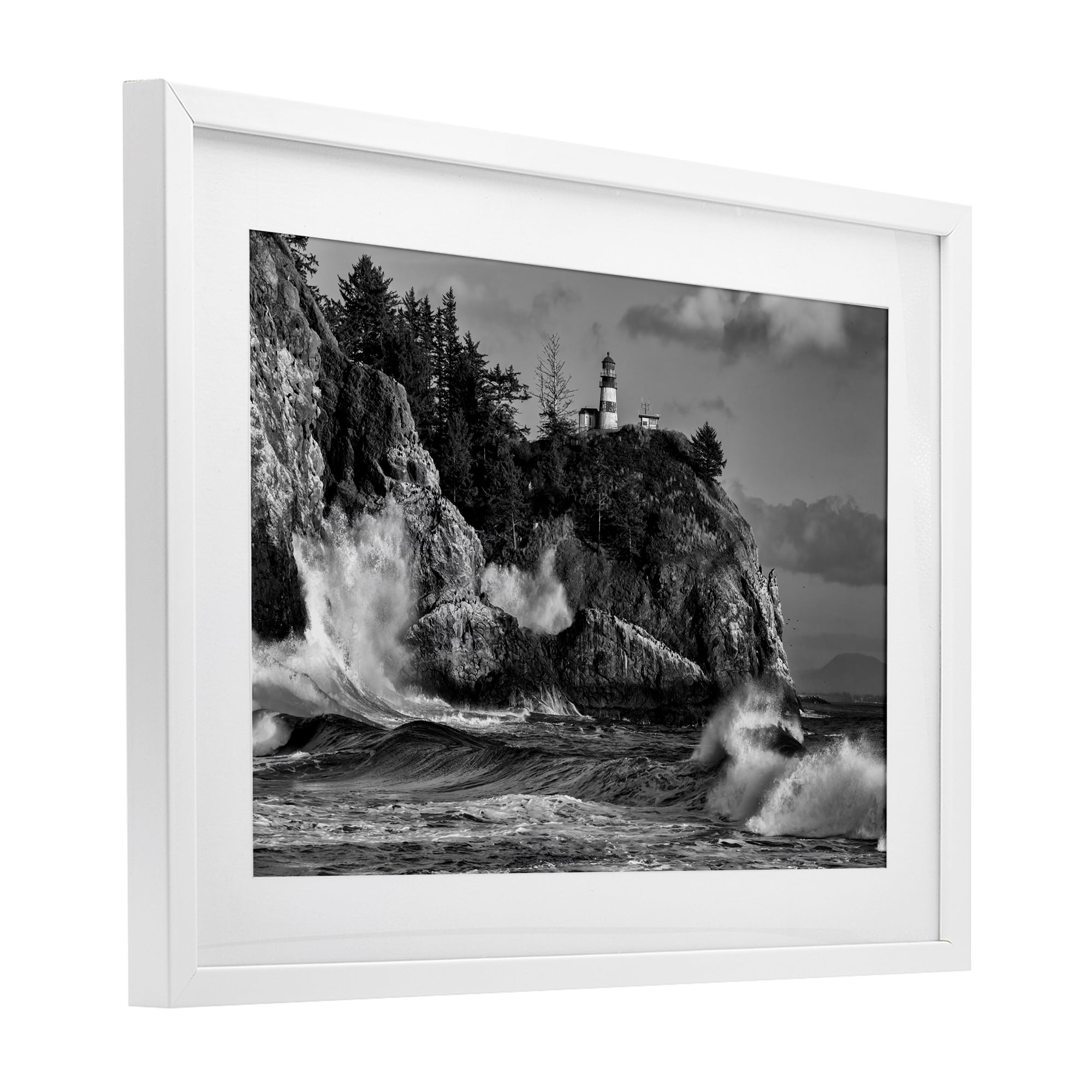 Stupell Industries Rising Tide at Cape White Framed Print Under Glass, design by Rick Berk