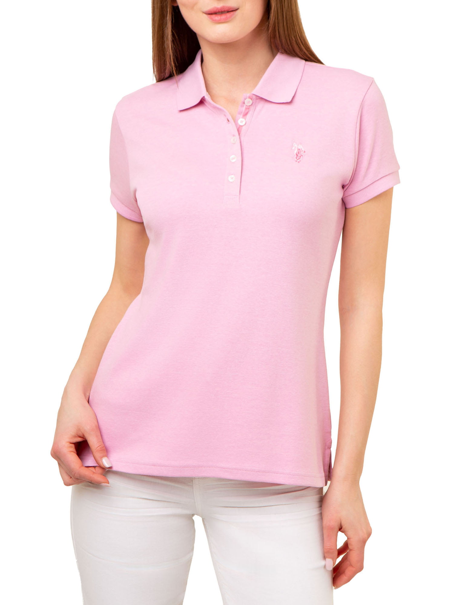 U.S. Polo Assn. Women's Interlock Heather Polo Shirt - Walmart.com