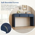 thumbnail image 5 of Smooth Surface Console Table, Unique Modern Rounded Silhouette  Table Console with 2 Drawers, Tall Console Table for Living Room and Entryway, Navy Blue, 5 of 9
