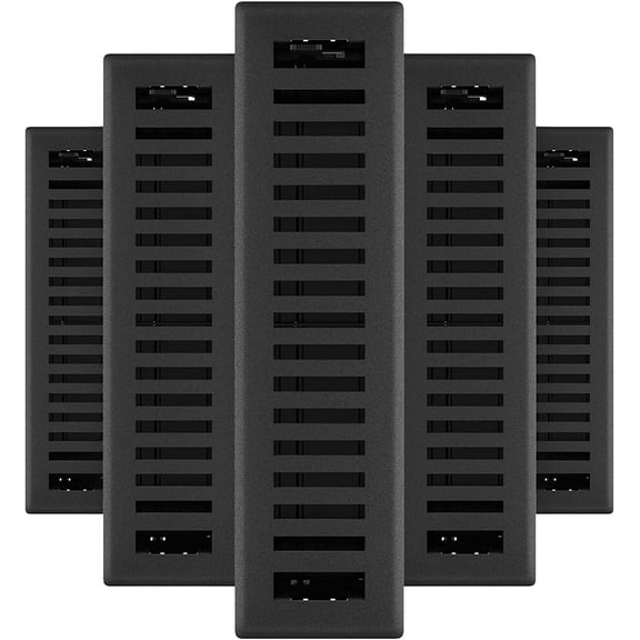 Imperial Montezuma Floor Register Classic Style - Adjustable Steel - 5 Pack, 2.25 x 12 In, Black