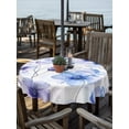 thumbnail image 6 of Outdoor Tablecloth with Umbrella Hole, Purple Blue Spring Floral Spillproof Waterproof Outdoor Table Cover, Summer Flowers Botanical Patio Tablecloths for Party/Garden/Picnic, Round 54 inch, 6 of 9