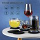 thumbnail image 3 of Posavasos con soporte de metal, 4 pulgadas, 8 piezas, posavasos de piedra negra, juego de posavasos a granel para bar, cocina, hogar, apartamento, redondo, 3 of 5