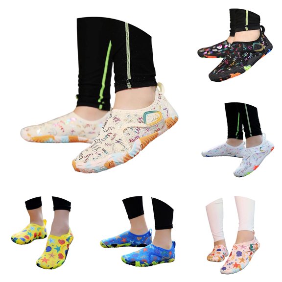 WEIGFI Toddler Baby Boys Girls Water Shoes Wide Toe Quick-Dry Beach Shoes Funny Graphic Lightweight Outdoor Sports Hiking Swim Pool Sneakers Daily Funny Footwear,Beige,4-5 Years