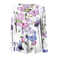 thumbnail image 3 of Ichuanyi Womens Tops, Summer Women's Print Long Sleeve Tops Loose Blouse Casual O-Neck Tee Shirts Tunic, 3 of 5
