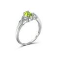 thumbnail image 4 of JewelersClub Peridot Ring Birthstone Jewelry – 0.50 Carat Peridot Sterling Silver Ring Jewelry with White Diamond Accent – Gemstone Rings with Hypoallergenic Sterling Silver Band, 4 of 4