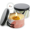 thumbnail image 2 of Hearth & Harbor 4 Oz, 12 Pack Painted Illustration DIY Candle Containers with Lids - Tin Candle Jars for Making Candles - Metal Candle Jars - Bulk Tins Storage for Candle, 2 of 4