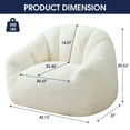 thumbnail image 3 of KINGYES Giant Bean Bag Chair, Oversized 3.6 FT Beanbag Chair, No Assembly Lazy Sofa Chair with Premium Memory Foam Filler and Chair Cover for Living Room, Bedroom, Dorm, 3 of 8