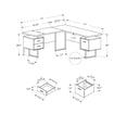 thumbnail image 2 of Monarch Specialties Computer Desk, Home Office, Corner, Left, Right Set-up, Storage Drawers, 70"l, L Shape, Work, Laptop, Metal, Laminate, Grey, White, Contemporary, Modern, 2 of 3