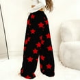 thumbnail image 6 of Women's Flannel Pajama Pants Elastic Waist Wide Leg Fuzzy Lounge Pants with Pockets Valentine's Day Winter Sleepwear Causal Sleep Pj Bottoms Pants, 6 of 8