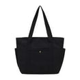 thumbnail image 1 of Ediodpoh Capacity Tote Canvas Bag High Appearance Versatile For Commuting Student Set Book Shoulder Cloth Bag For School Black, 1 of 9