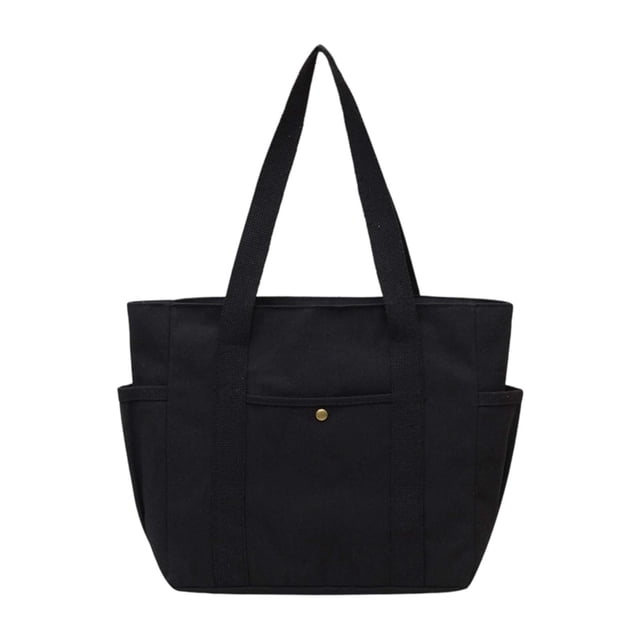 Ediodpoh Capacity Tote Canvas Bag High Appearance Versatile For Commuting Student Set Book Shoulder Cloth Bag For School Black