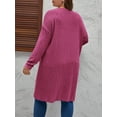 thumbnail image 3 of QINCAO Plus Size Womens Open Front Cardigan Sweater with Pockets Long Sleeve Lightweight Coat Fall Winter 1XL-5XL, 3 of 4