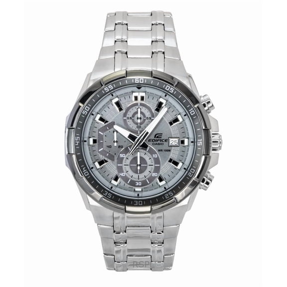 Casio Edifice Standard Chronograph Analog Stainless steel Grey Dial Quartz EFR-539DE-8AV 100M Men's Watch