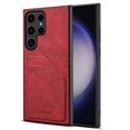 thumbnail image 4 of DENIOR For Samsung Galaxy S23 Ultra Case PU Leather Coated PC+TPU Dual Card Holders Phone Cover - Gr, 4 of 5