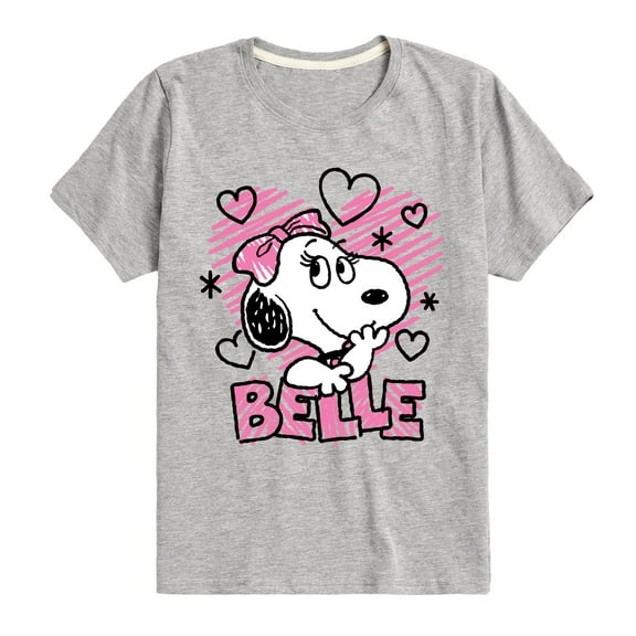 Peanuts - Scribble Heart Belle - Toddler And Youth Short Sleeve Tee