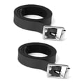 thumbnail image 2 of 2pcs Unisex 50cm Black Horse Leather Spur Straps Belt with Alloy Buckle, 2 of 6
