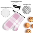 thumbnail image 5 of ZNDUO Oven Mitts and Pot Holders Sets, Pink Plaid Texture Art Pattern Non-Slip Cooking Oven Mitt, 5 of 8
