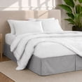 thumbnail image 3 of Bare Home Double Brushed Bed Skirt - Premium 1800 Collection - 15-inch Drop - Full, Light Gray, 3 of 9