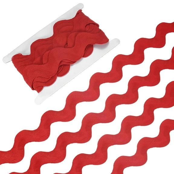 Rick Rack Trim, 5 Yard 30mm / 1.2 Inch Wave Bending Fringe Trimming Ribbon [Red]