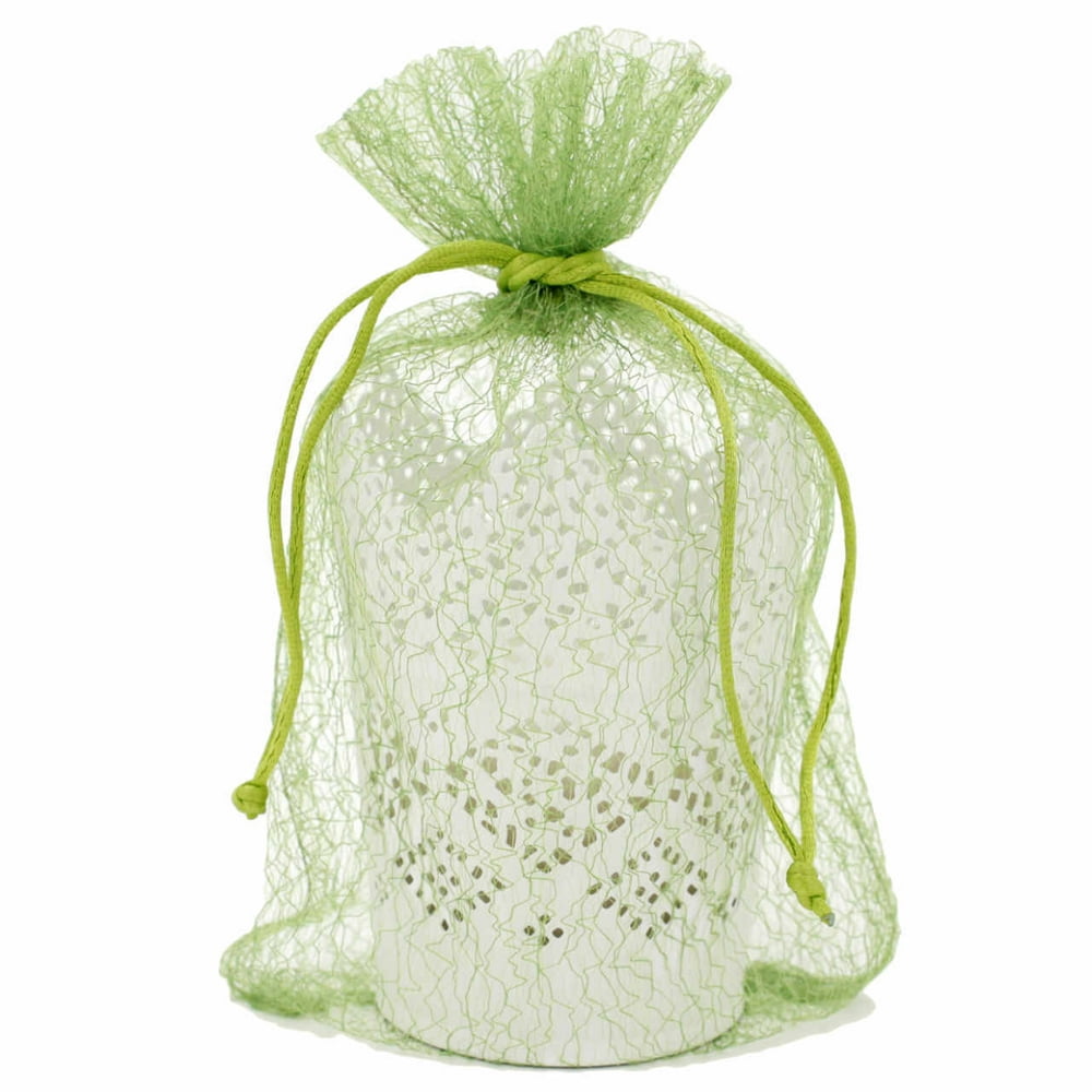30 Organza Mesh Green Gift Bags (9" x 5.5") Party Favor