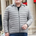 thumbnail image 3 of IYTR Men's Puffer Jacket Plus Size Lightweight Down Jacket Long Sleeve Hooded Jacket Zip up Padded Coat Warm Winter Coats (Light Gray,XXL), 3 of 6