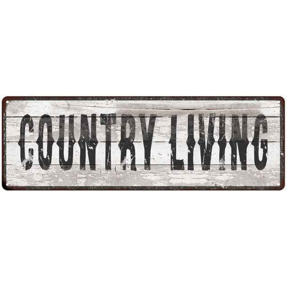 COUNTRY LIVING Ship Lap Look Country Chic 6x18 Metal Sign Decor 206180044175
