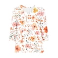 thumbnail image 6 of DeHolifer Women's Shirts Floral Printed 3/4-Sleeve V-Neck Button Down Casual Loose Shirts Tops Orange L, 6 of 6