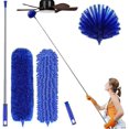 thumbnail image 1 of LOMIDA Microfiber Duster, Feather Duster Cleaning Kit with Telescopic Extension Rod, 30" to 80" Telescopic Extension Rod, Reusable Folding Dusters, Lightweight Washable Dusters for Cleaning, 1 of 7