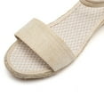 thumbnail image 5 of Women's Summer Wedge Sandals Ankle Strap Open Toe Platform Espadrille Wedges Shoes Comfortable Beach Walking Shoes Beige 37, 5 of 7