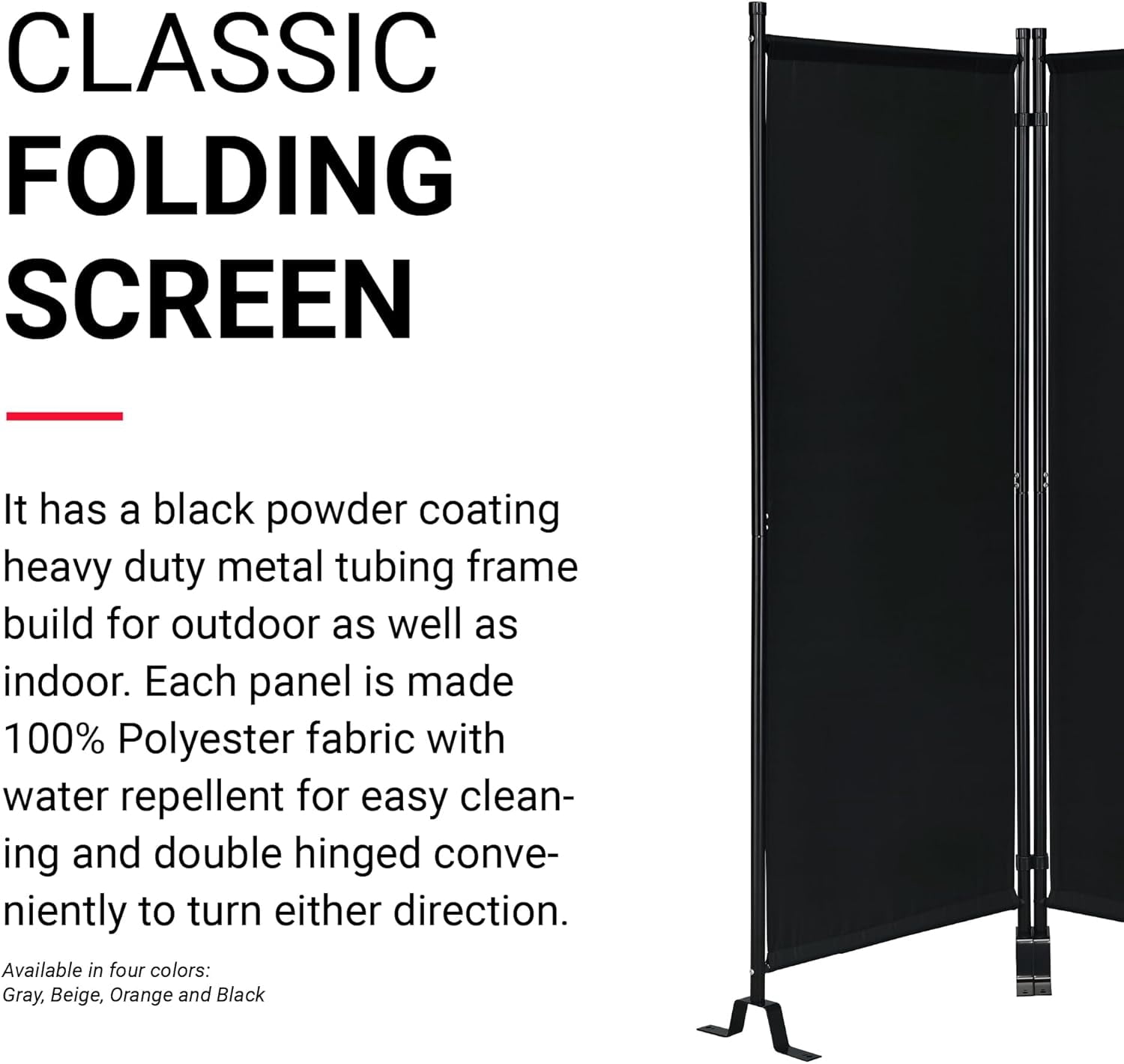 Proman Products FS17184 Galaxy II Indoor/Outdoor Room Divider (2-Panels, 24" w / panel), Water Repellent Fabric, Metal Frame, 50.25" W x 12" D x 71" H, Gray
