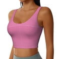 thumbnail image 2 of Fotbe Gingham Sujetador Deportivo Largo sin Aros para Mujer con Almohadillas y Soporte Medio, Transpirable y Absorbente, Camiseta Tipo Chaleco o Tank Top-Medium, 2 of 8